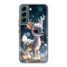 Яркий чехол для Samsung Galaxy S22 с Зимними Оленятами – Блистающий оленёнок