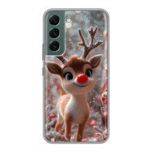 Яркий чехол для Samsung Galaxy S22 с Зимними Оленятами