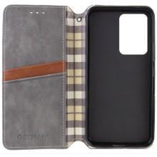 Кожаный чехол-книжка GETMAN Cubic (PU) для Samsung Galaxy S23 FE – Серый
