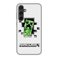 Чехол Майнкрафт на Samsung Galaxy S23 FE (AlphaPrint) Minecraft (крипер Майнкрафт)