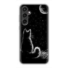 Чехол с принтом для Samsung Galaxy S23 FE (AlphaPrint) Модные коты (Котик и луна)