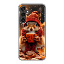 Печатный чехол «Зверята с кофе» для Samsung Galaxy S23 FE – Белка с кофе
