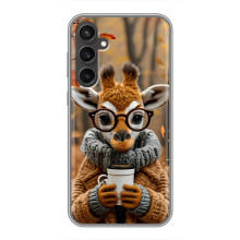 Печатный чехол «Зверята с кофе» для Samsung Galaxy S23 FE – Жираф с кофе