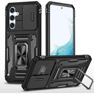 Ударопрочный чехол Camshield Army Ring для Samsung Galaxy S23+ (Черный)