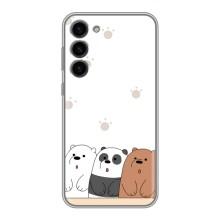 Чехлы с изображением разных животных для Samsung Galaxy S23 Plus (Удивленные медвеженки)