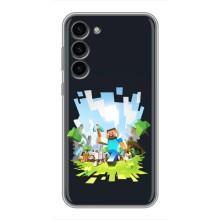 Чехол Майнкрафт на Samsung Galaxy S23 Plus (AlphaPrint) Minecraft (персонажи Minecraft)