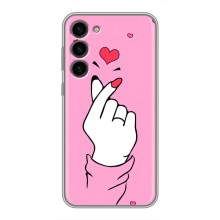 Чехол с принтом для Samsung Galaxy S23 Plus (AlphaPrint - Знак сердечка) – Знак Love