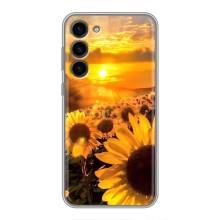 Чехол с Цветами для Samsung Galaxy S23 Plus (поле подсолнухов)