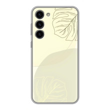 Чехол цветочный дизайн для Samsung Galaxy S23 Plus – Зелёный фон