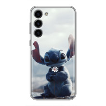 Чехол с рисунком Стич для Samsung Galaxy S23 Plus – Стич с цветочком