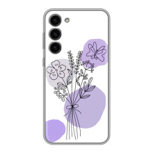 Силиконовый чехол с принтом в цветах на Samsung Galaxy S23 Plus – Фиолетовый букет