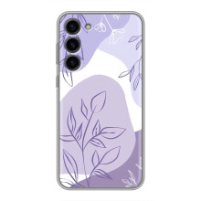 Силиконовый чехол с принтом в цветах на Samsung Galaxy S23 Plus – Фиолетовый дизайн