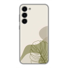 Силиконовый чехол с принтом в цветах на Samsung Galaxy S23 Plus – Монстера зелёная