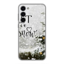 Новогодние, Праздничные Чехлы для Samsung Galaxy S23 Plus - 2024 год (Let it snow)