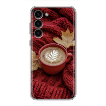Чехол с уникальным дизайном «Осень с кофе» для Samsung Galaxy S23 Plus – Кофе на пледе