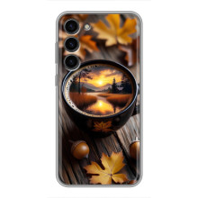 Чехол с уникальным дизайном «Осень с кофе» для Samsung Galaxy S23 Plus – Тёмный кофе