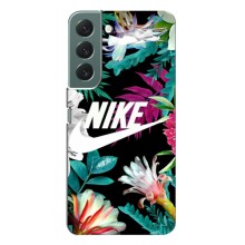 Силиконовый Чехол на Samsung Galaxy S23 Plus с картинкой Nike (Цветочный Nike)