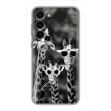 Силиконовый чехол с КАРТИНКАМИ лето для Samsung Galaxy S23 Plus (AlphaPrint) (Жирафы в очках)
