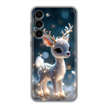 Яркий чехол для Samsung Galaxy S23 Plus с Зимними Оленятами – Блистающий оленёнок