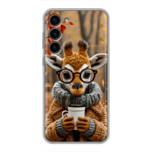 Печатный чехол «Зверята с кофе» для Samsung Galaxy S23 Plus – Жираф с кофе