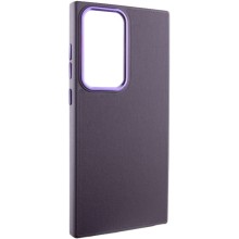 Кожаный чехол Bonbon Leather Metal Style для Samsung Galaxy S23 Ultra – Фиолетовый
