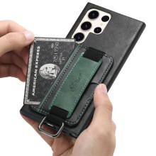 Кожаный чехол Wallet case and straps для Samsung Galaxy S23 Ultra – Черный