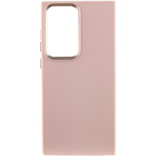 Кожаный чехол Bonbon Leather Metal Style для Samsung Galaxy S23 Ultra (Розовый)