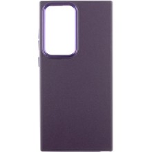 Кожаный чехол Bonbon Leather Metal Style для Samsung Galaxy S23 Ultra (Фиолетовый)