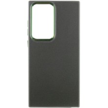 Кожаный чехол Bonbon Leather Metal Style для Samsung Galaxy S23 Ultra (Зеленый)