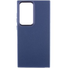 Кожаный чехол Bonbon Leather Metal Style для Samsung Galaxy S23 Ultra (Синий)