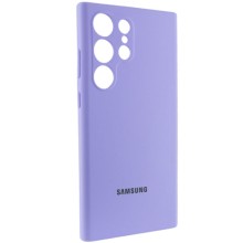 Чохол Silicone Cover Lakshmi Full Camera (AAA) with Logo для Samsung Galaxy S23 Ultra – Бузковий