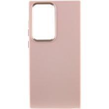 Кожаный чехол Bonbon Leather Metal Style для Samsung Galaxy S23 Ultra – Розовый