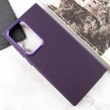 Кожаный чехол Bonbon Leather Metal Style для Samsung Galaxy S23 Ultra – Фиолетовый