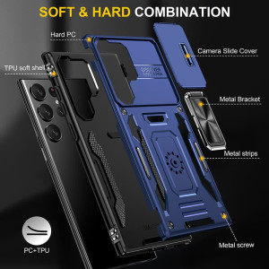 Ударостійкий чохол Camshield Army Ring для Samsung Galaxy S23 Ultra – Синій