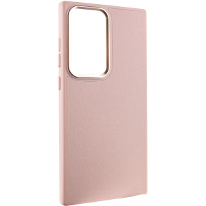 Кожаный чехол Bonbon Leather Metal Style для Samsung Galaxy S23 Ultra – Розовый