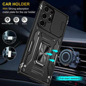 Ударопрочный чехол Camshield Army Ring для Samsung Galaxy S23 Ultra – Черный