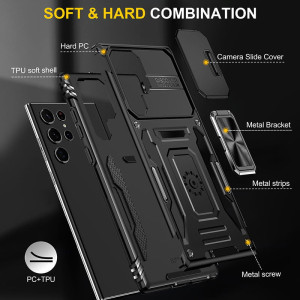 Ударопрочный чехол Camshield Army Ring для Samsung Galaxy S23 Ultra – Черный