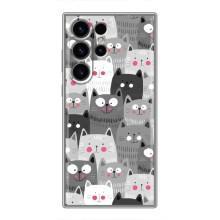 Чехлы с Котиками для Samsung Galaxy S23 Ultra (VPrint) (Рисованные котики)