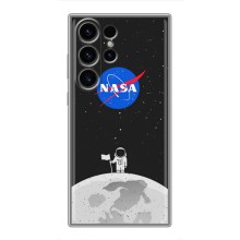 Силиконовый бампер с принтом "Наса" на Samsung Galaxy S23 Ultra – Космонавт NASA