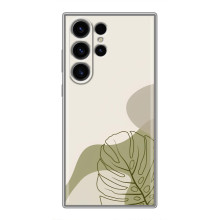 Силиконовый чехол с принтом в цветах на Samsung Galaxy S23 Ultra – Монстера зелёная