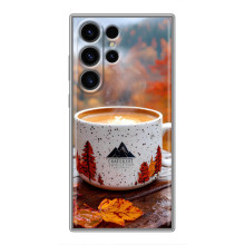 Чехол с уникальным дизайном «Осень с кофе» для Samsung Galaxy S23 Ultra – Кофе на природе