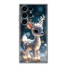 Яркий чехол для Samsung Galaxy S23 Ultra с Зимними Оленятами – Блистающий оленёнок