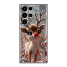 Яркий чехол для Samsung Galaxy S23 Ultra с Зимними Оленятами