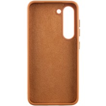 Кожаный чехол Bonbon Leather Metal Style для Samsung Galaxy S23 – Коричневый