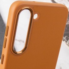 Кожаный чехол Bonbon Leather Metal Style для Samsung Galaxy S23 – Коричневый