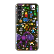 Чехол Майнкрафт на Samsung Galaxy S23 (AlphaPrint) Minecraft (Коллаж Майнкрафт)