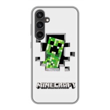 Чехол Майнкрафт на Samsung Galaxy S23 (AlphaPrint) Minecraft (крипер Майнкрафт)