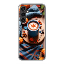 Чехол с уникальным дизайном «Осень с кофе» для Samsung Galaxy S23 – Кофе и тыквы