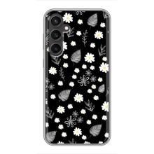 Чехлы с тематикой "ЦВЕТЫ" на Samsung Galaxy S23 (цветение на чорном)
