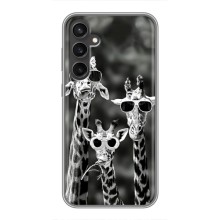 Силиконовый чехол с КАРТИНКАМИ лето для Samsung Galaxy S23 (AlphaPrint) (Жирафы в очках)